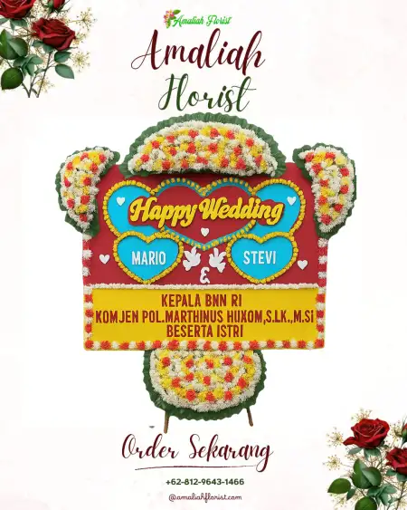 Papan Bunga Pernikahan Arisan Gading